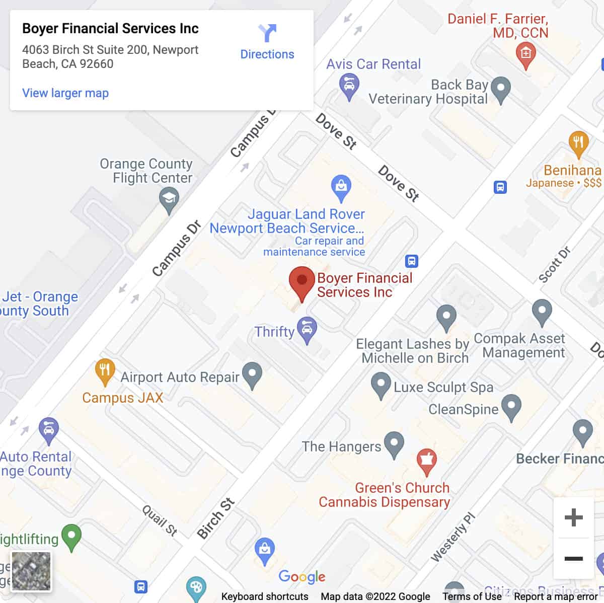 boyer financial services location google map